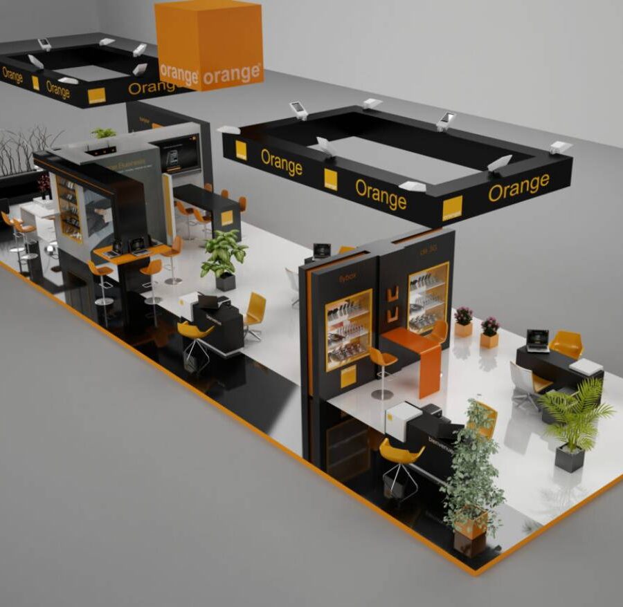 Stand modulable orange Tunisie